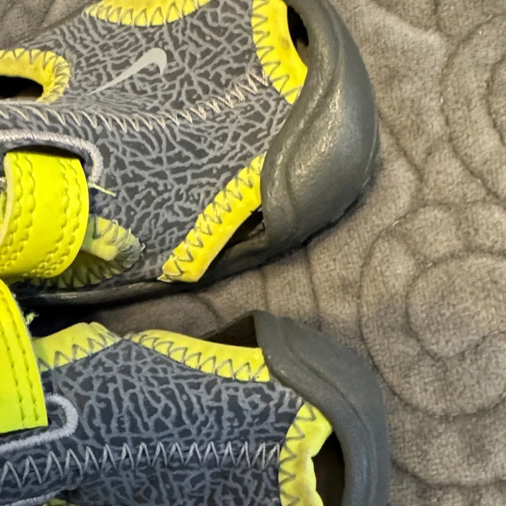 Nike Kids Gray and Yellow Shoes